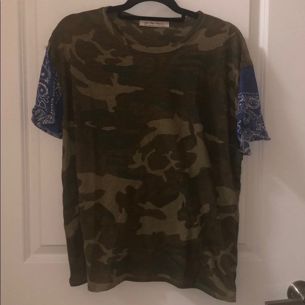 Free people camo / bandana t shirt